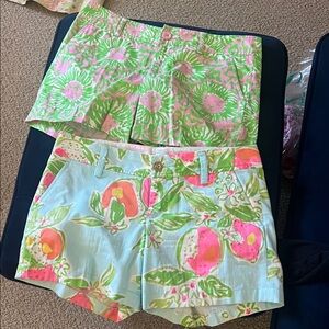 Lot of Two Floral Summer Shorts - Pink, Green, Light Blue lilly Pulitzer size 6